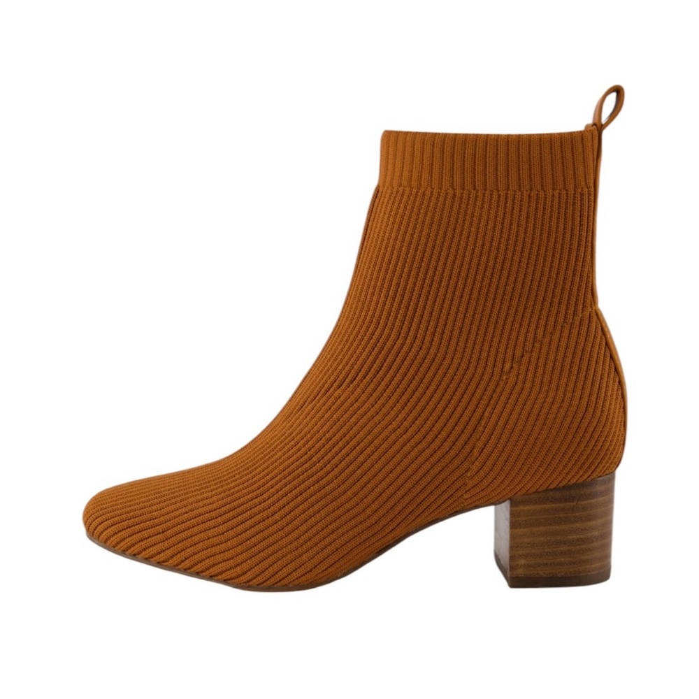 Joie "Neely" Knit Block Ankle Boots in chestnut brown size 10